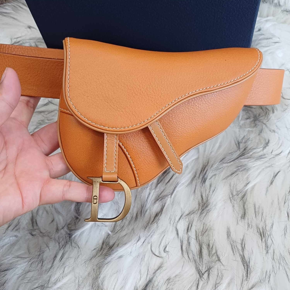 Dior Tan Leather Saddle Bag - Picture 3 of 15